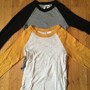 2 XS Divided baseball tees